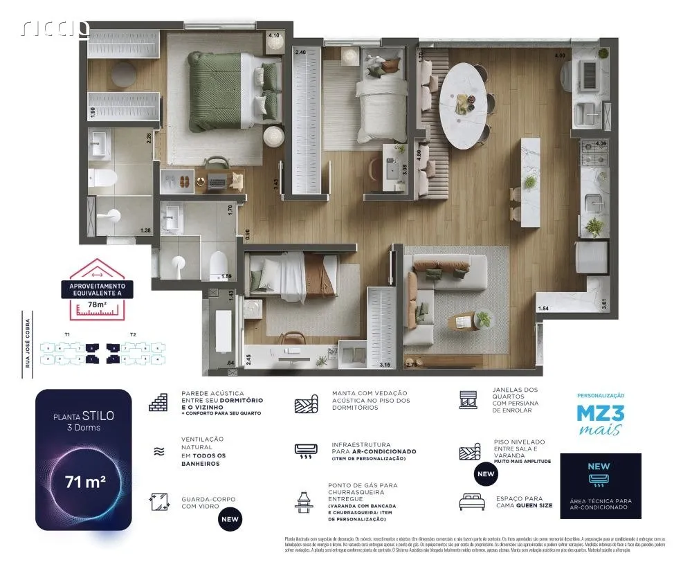 Apartamento, 3 quartos, 71 m² - Foto 2