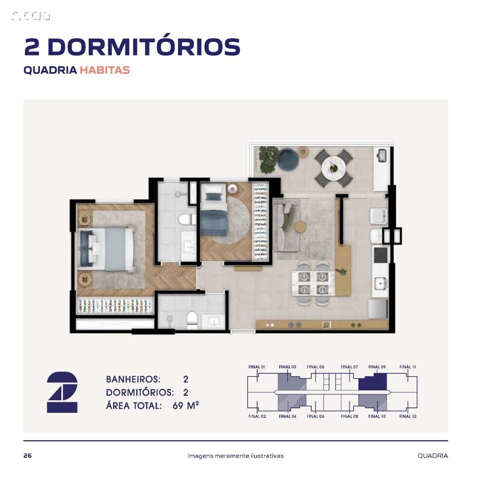 Apartamento Lançamentos com 1 quarto, 45m² - Foto 10
