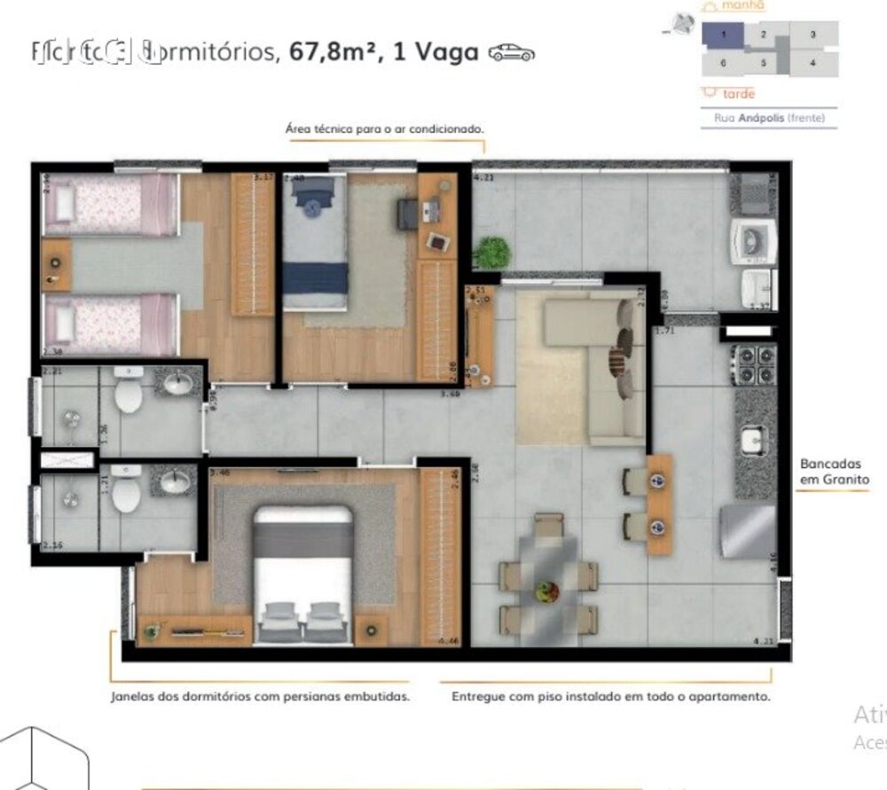 Apartamento à venda com 3 quartos, 67m² - Foto 9