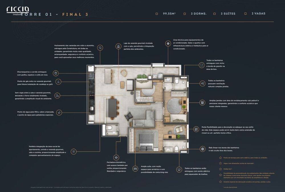 Apartamento à venda com 2 quartos, 99m² - Foto 12