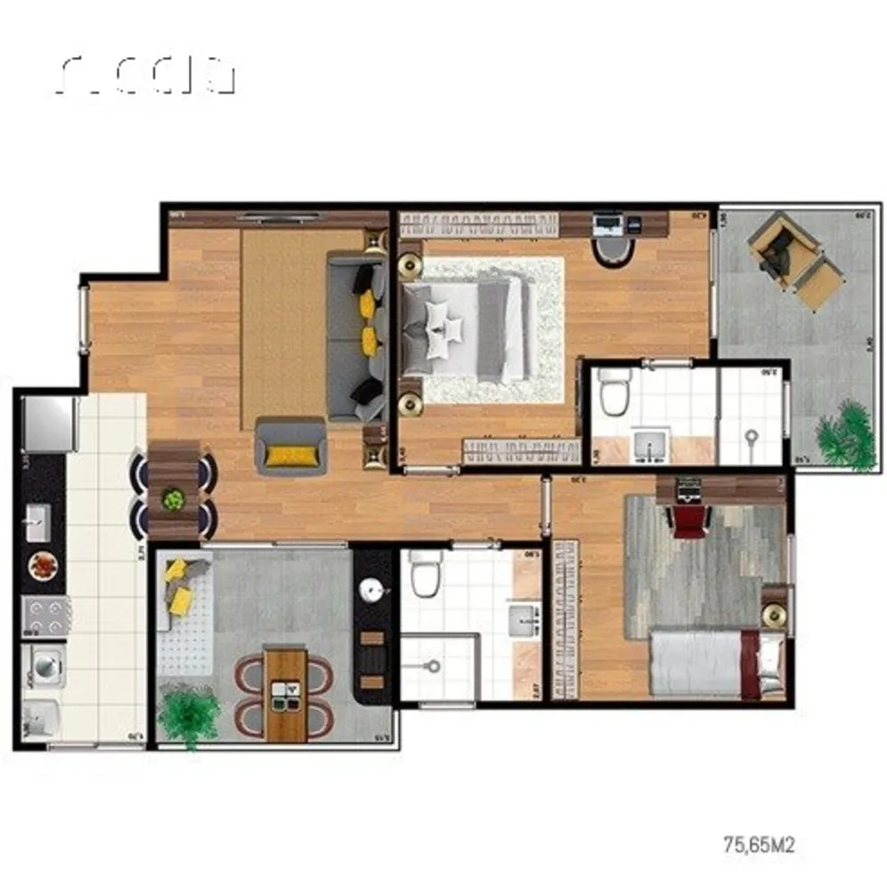 Apartamento, 2 quartos, 75 m² - Foto 2