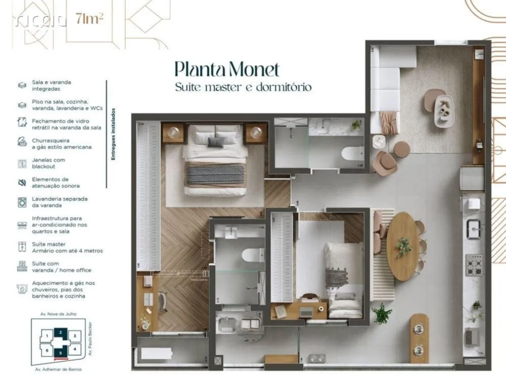 Apartamento, 2 quartos, 71 m² - Foto 1