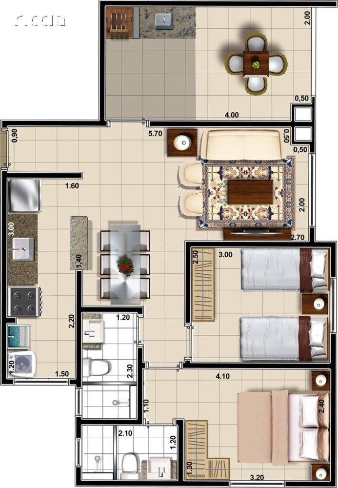 Apartamento, 2 quartos, 55 m² - Foto 9