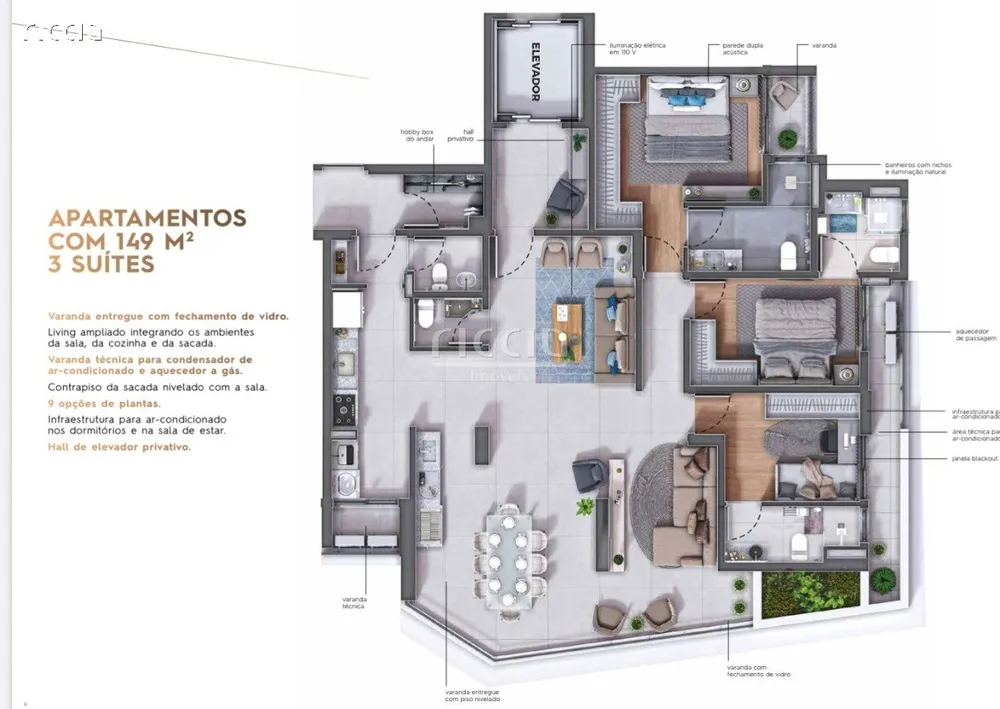 Apartamento, 3 quartos, 149 m² - Foto 1