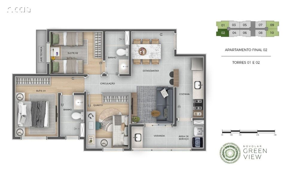 Apartamento, 3 quartos, 66 m² - Foto 3