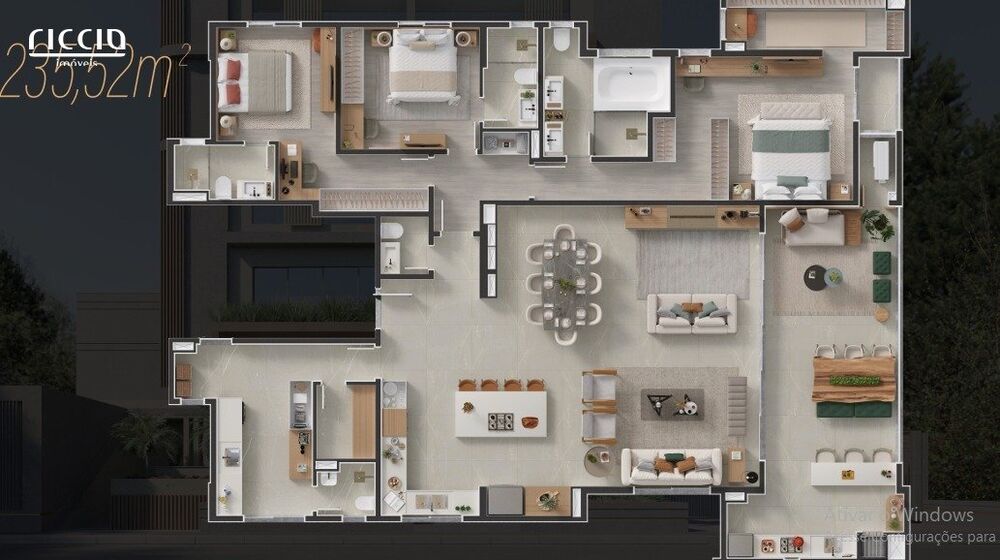 Apartamento Lançamentos com 4 quartos, 238m² - Foto 3