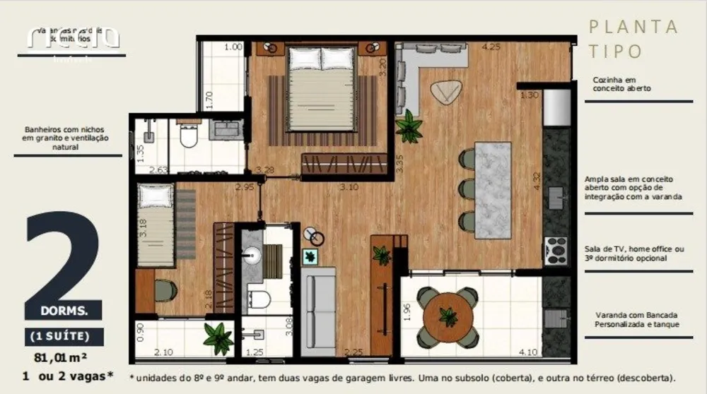 Apartamento, 2 quartos, 81 m² - Foto 1