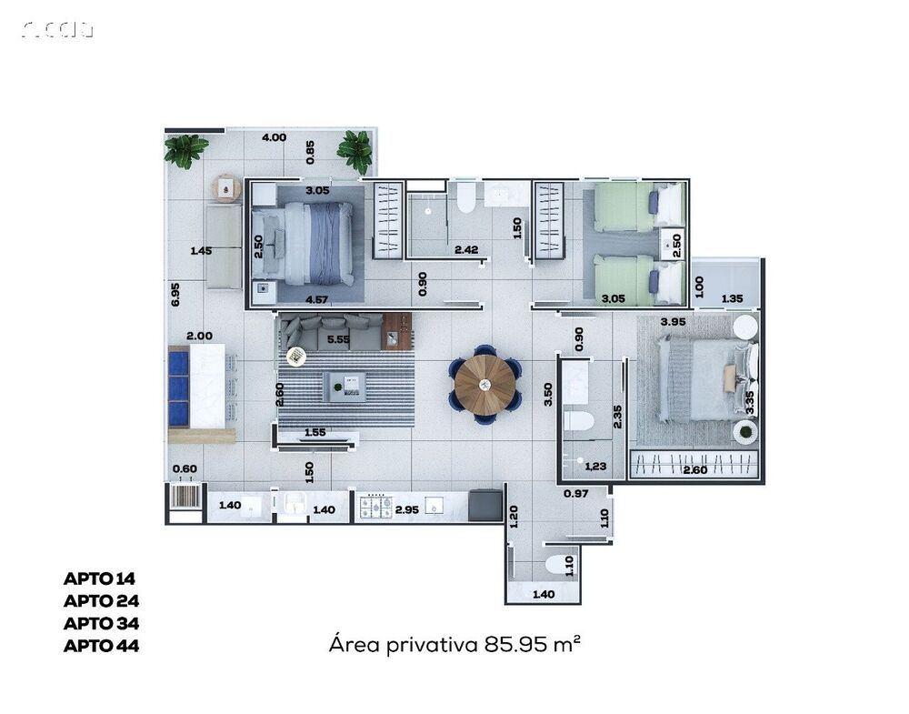 Apartamento à venda com 3 quartos, 85m² - Foto 4