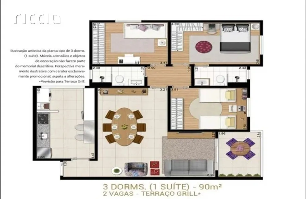 Apartamento, 3 quartos, 90 m² - Foto 2