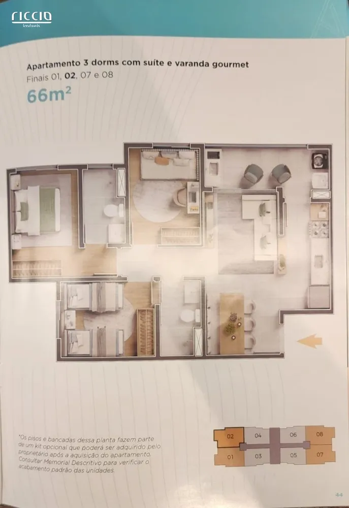 Apartamento, 3 quartos, 66 m² - Foto 1
