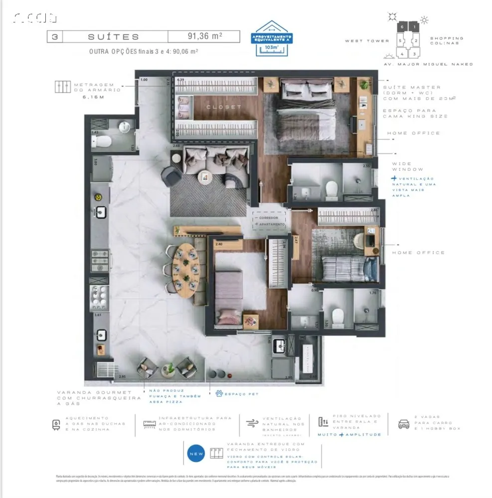 Apartamento, 2 quartos, 71 m² - Foto 8