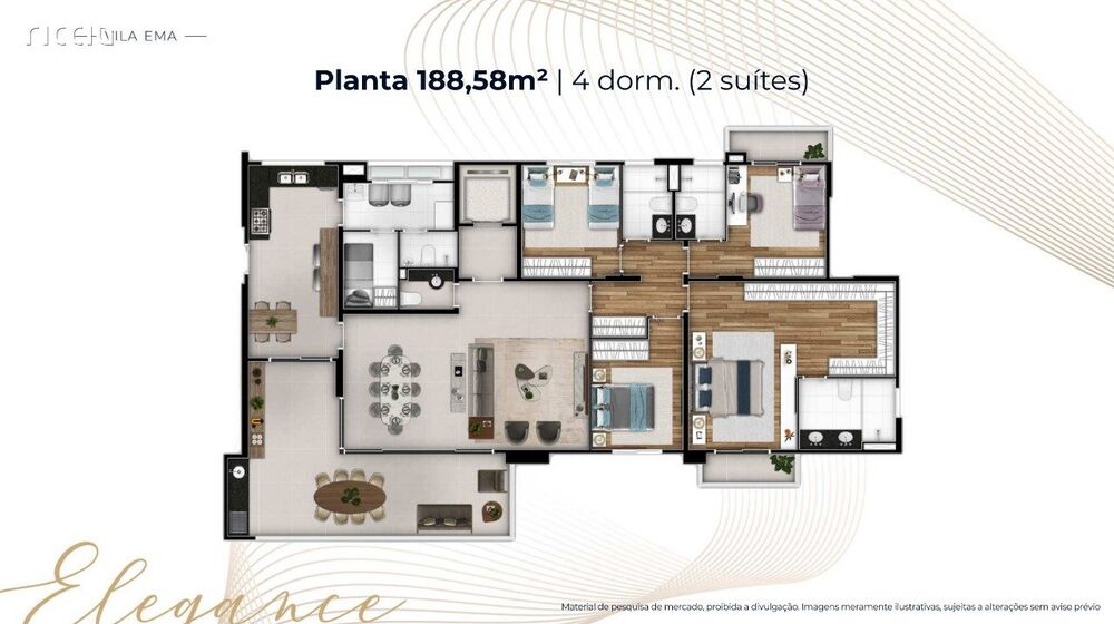 Apartamento, 3 quartos, 188 m² - Foto 2