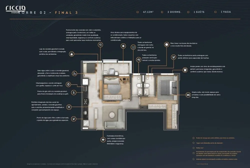 Apartamento, 2 quartos, 63 m² - Foto 1