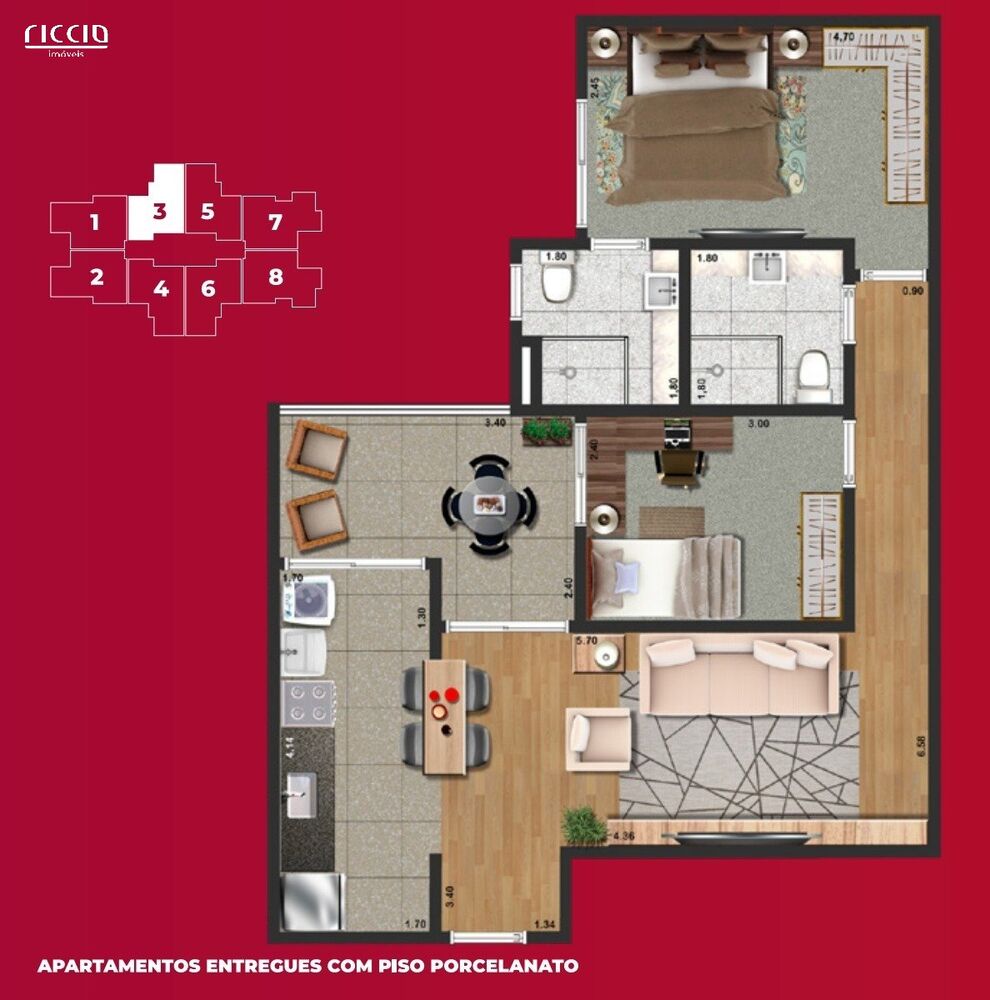 Apartamento, 2 quartos, 65 m² - Foto 2