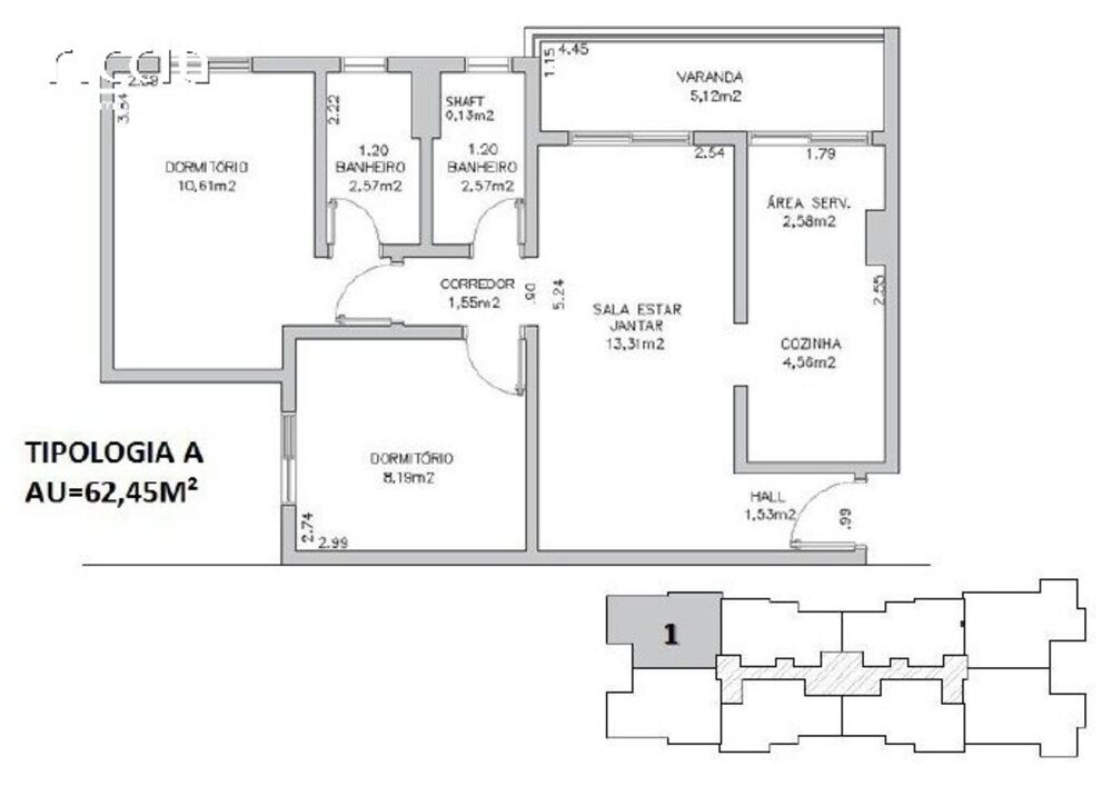 Apartamento, 3 quartos, 69 m² - Foto 1