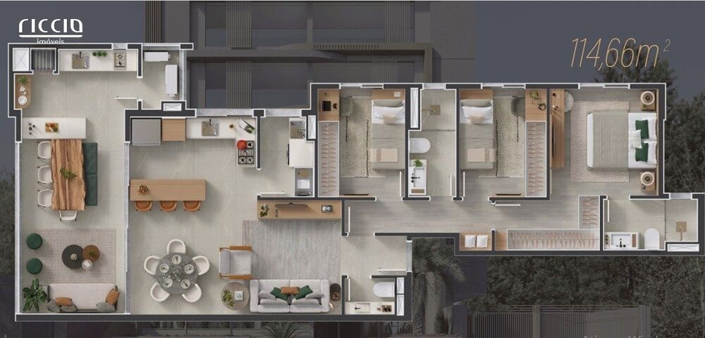 Apartamento Lançamentos com 3 quartos, 114m² - Foto 4