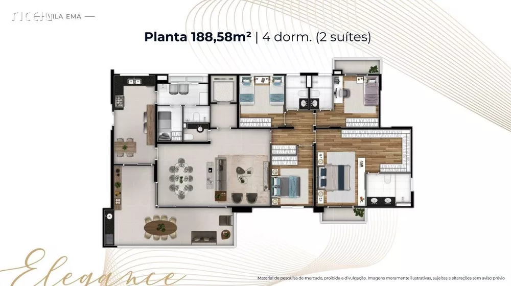 Apartamento à venda com 3 quartos, 188m² - Foto 3