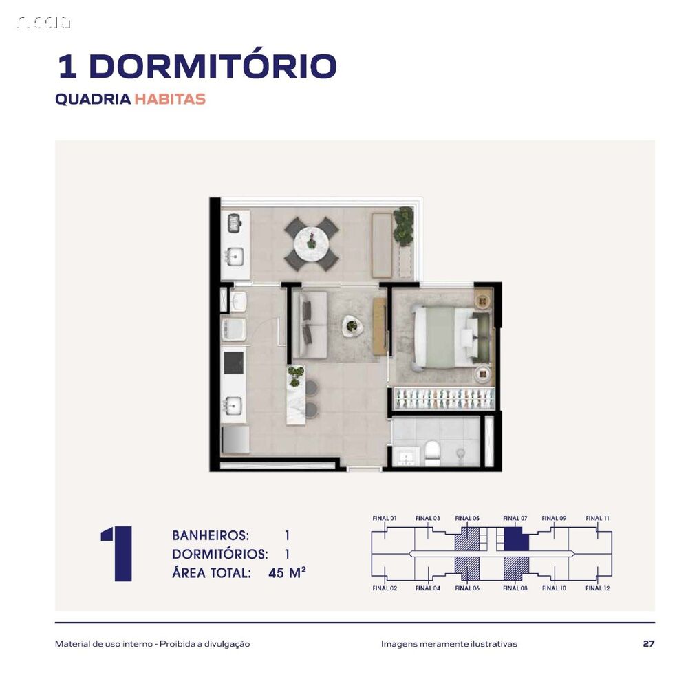 Apartamento à venda com 1 quarto, 45m² - Foto 5