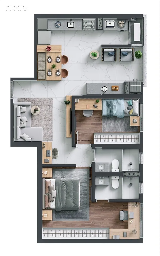 Apartamento, 2 quartos, 91 m² - Foto 3