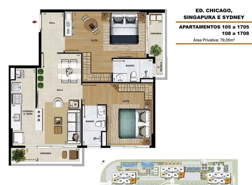 Apartamento, 2 quartos, 79 m² - Foto 3