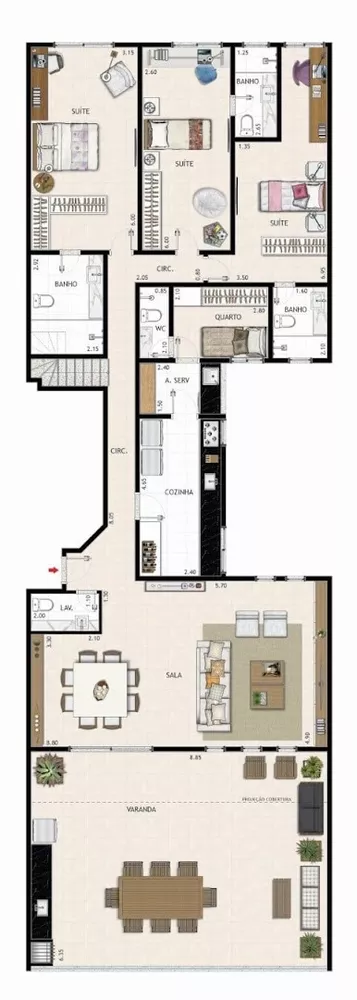 Cobertura, 3 quartos, 347 m² - Foto 7