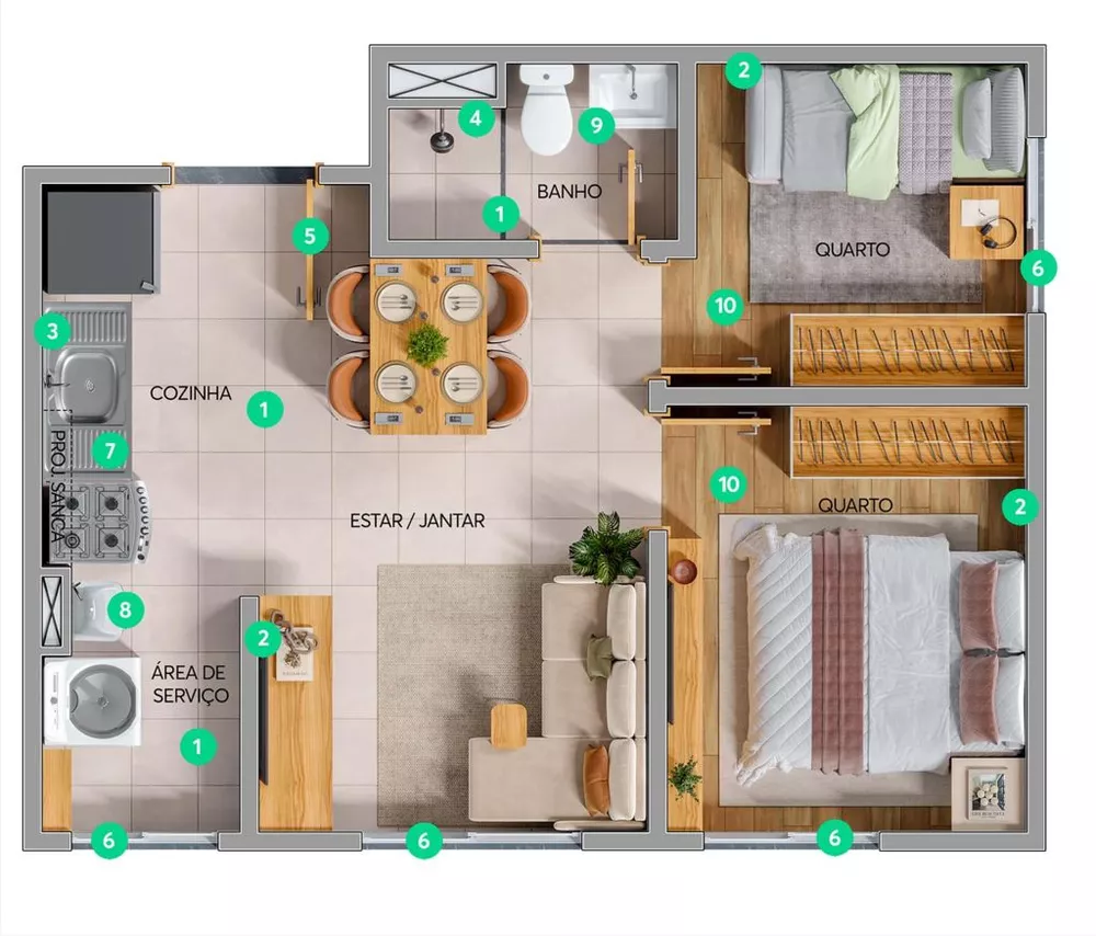 Apartamento, 2 quartos, 40 m² - Foto 11