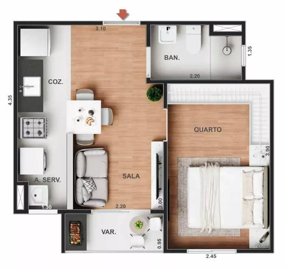 Apartamento, 1 quarto, 34 m² - Foto 17
