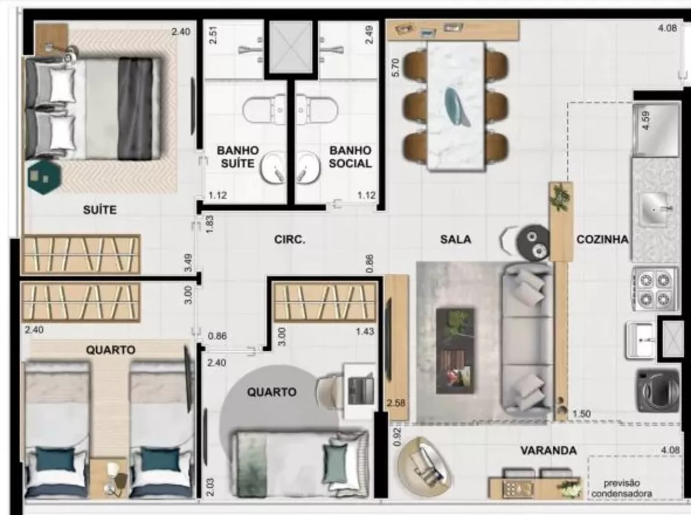 Apartamento, 3 quartos, 60 m² - Foto 10