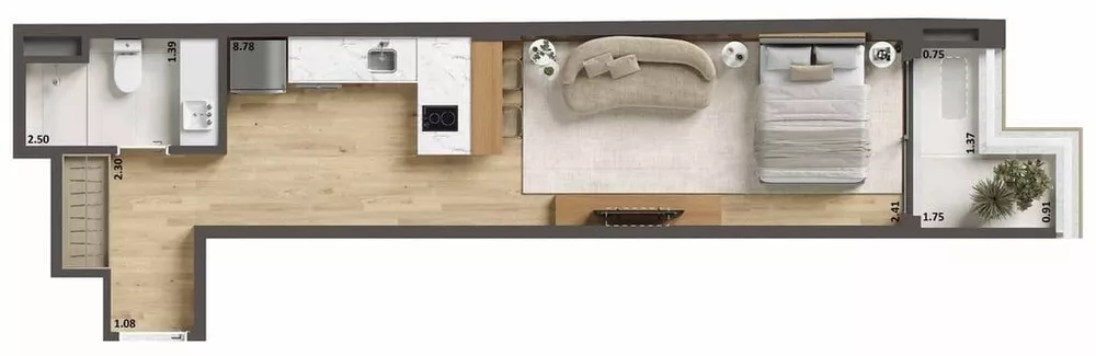 Kitnet-Studio, 39 m² - Foto 18