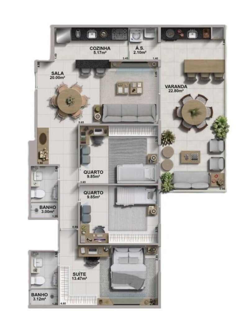 Cobertura, 3 quartos, 108 m² - Foto 13