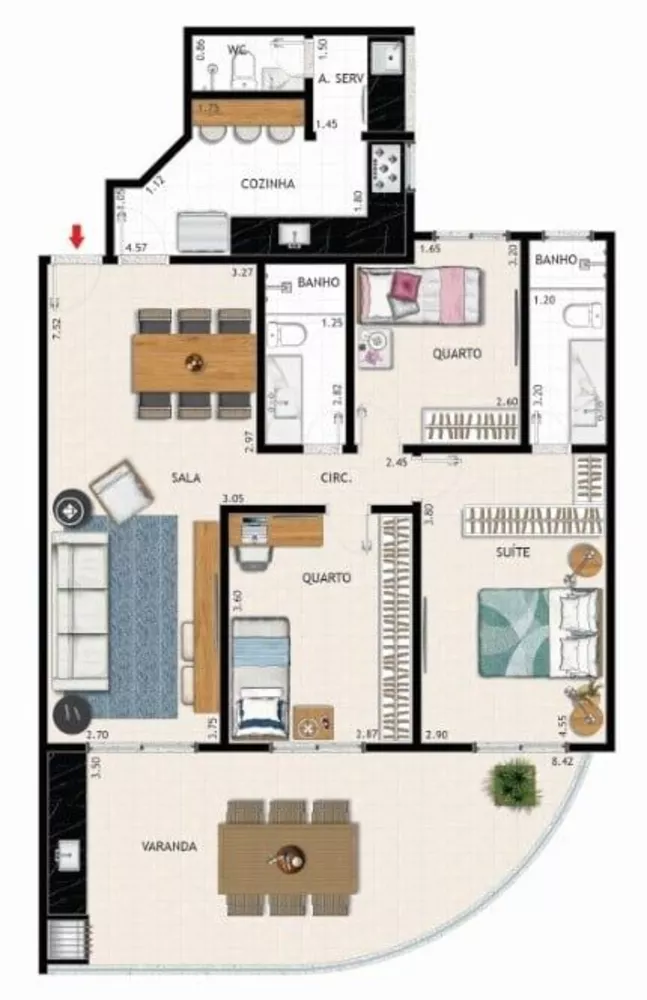 Apartamento, 3 quartos, 104 m² - Foto 1