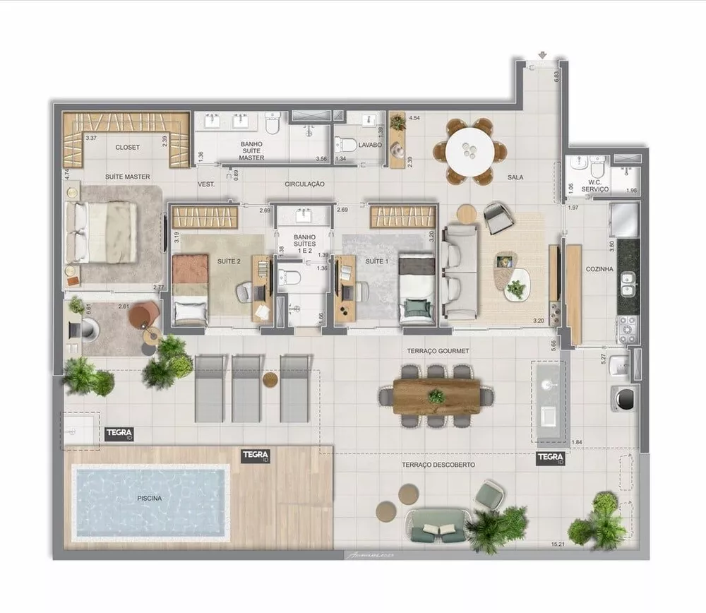 Apartamento, 3 quartos, 186 m² - Foto 43