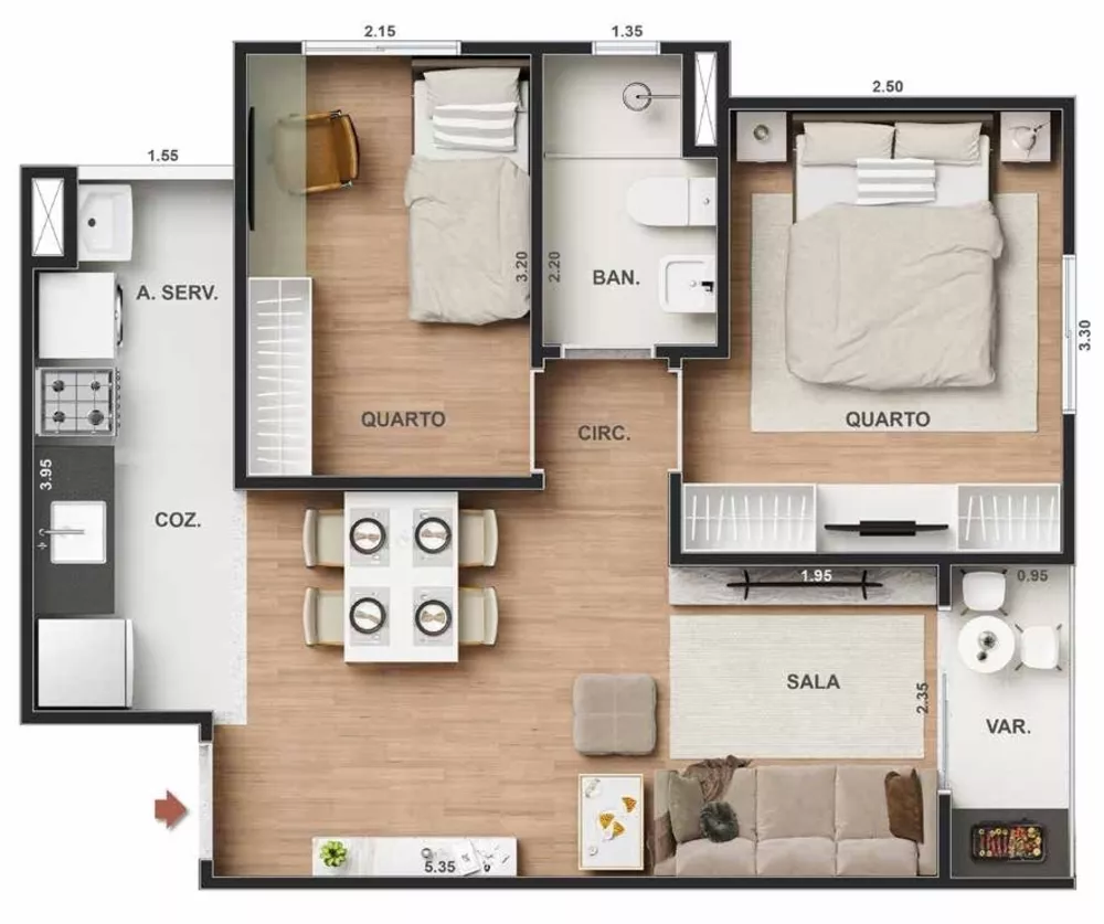 Apartamento, 2 quartos, 50 m² - Foto 21