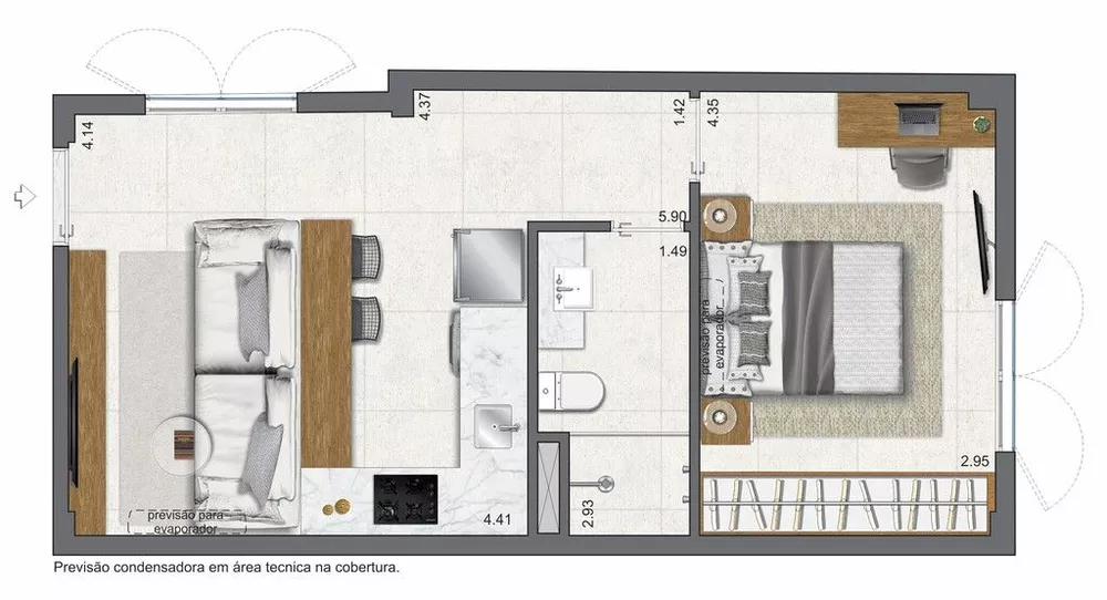 Apartamento, 1 quarto, 37 m² - Foto 2