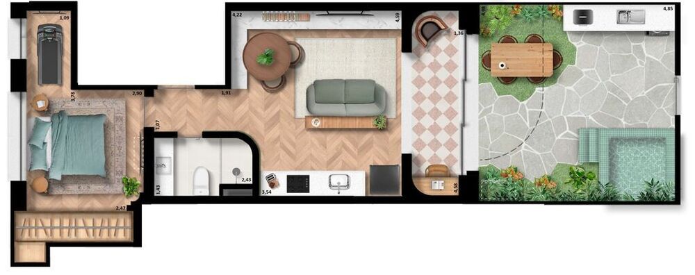 Apartamento, 1 quarto, 49 m² - Foto 23