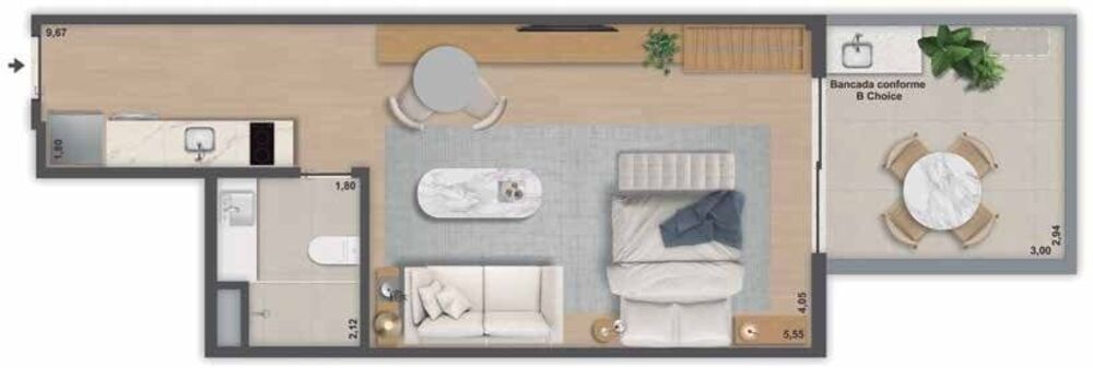 Kitnet-Studio, 34 m² - Foto 5