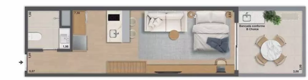 Kitnet-Studio, 34 m² - Foto 14