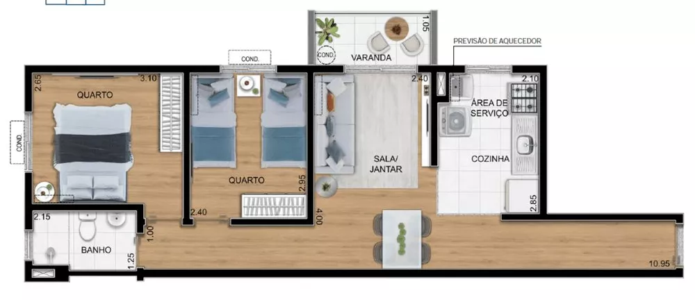 Apartamento, 2 quartos, 46 m² - Foto 1