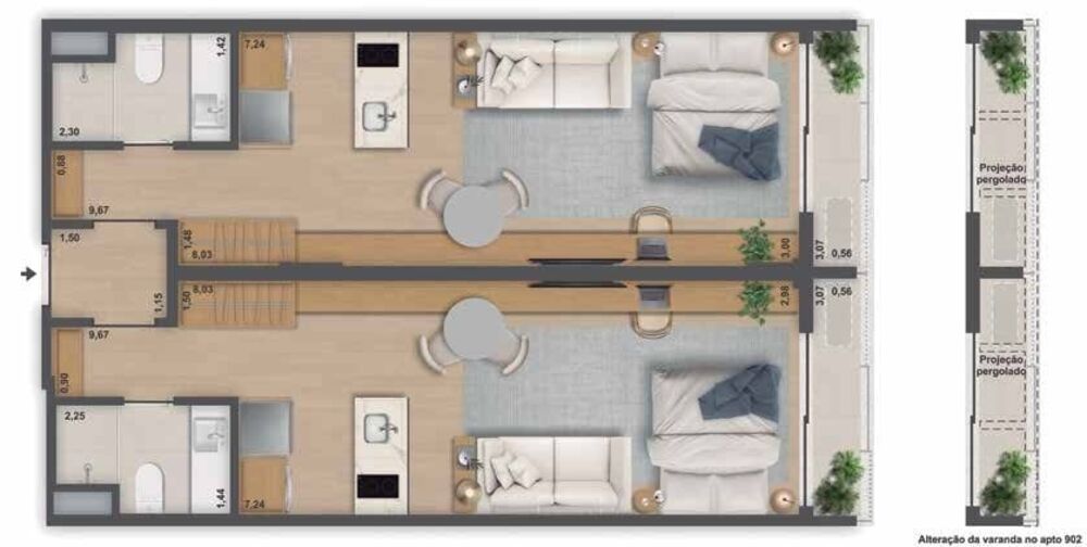 Apartamento, 2 quartos, 44 m² - Foto 21