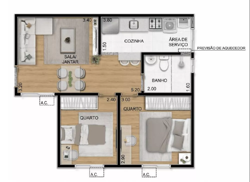 Apartamento, 2 quartos, 62 m² - Foto 9