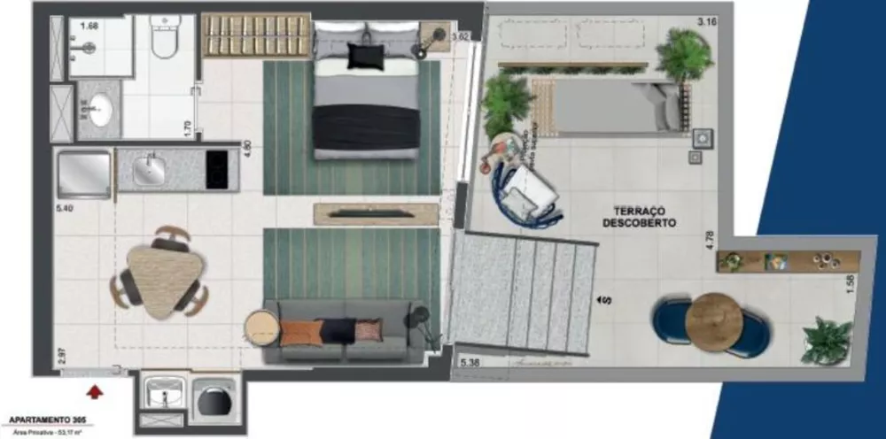 Apartamento, 1 quarto, 51 m² - Foto 4