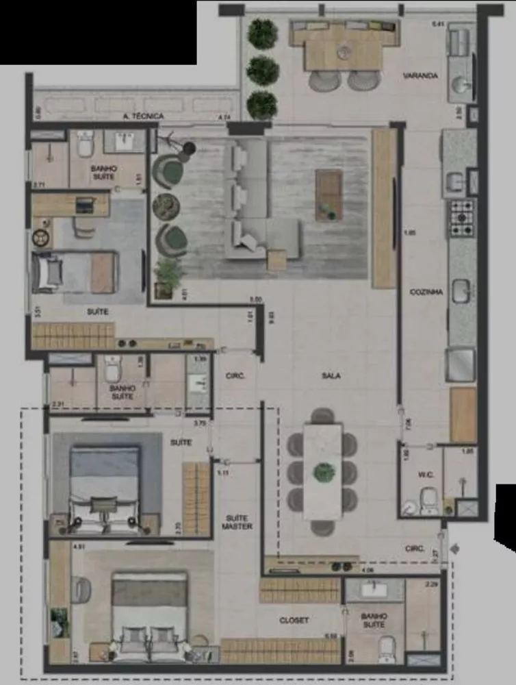 Apartamento, 2 quartos, 77 m² - Foto 2