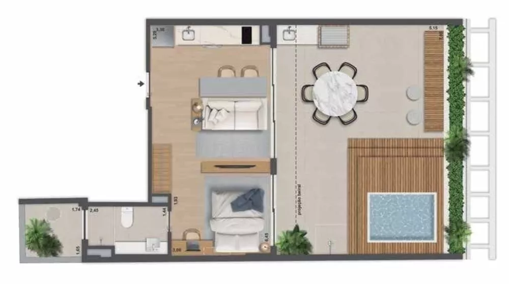 Cobertura, 1 quarto, 80 m² - Foto 12
