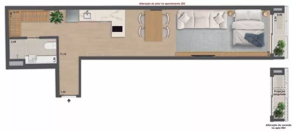 Cobertura, 1 quarto, 80 m² - Foto 20