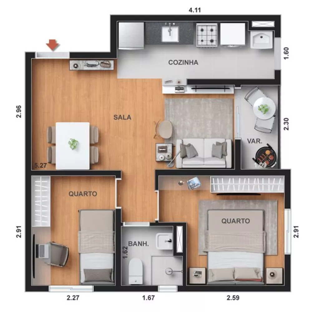 Kitnet-Studio, 31 m² - Foto 2