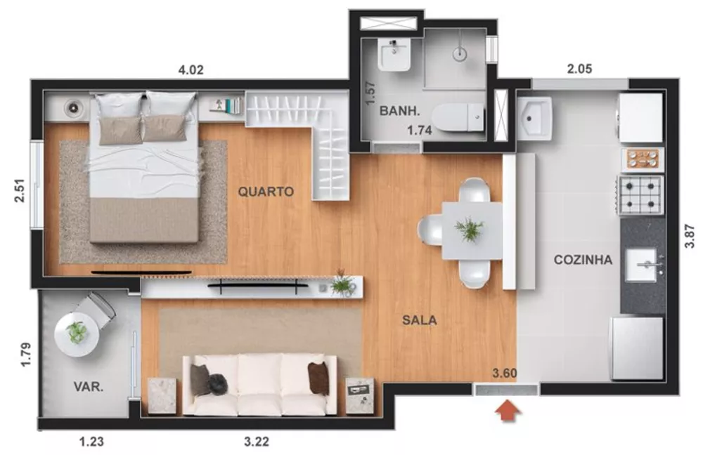 Kitnet-Studio, 31 m² - Foto 3