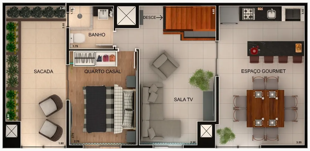 Apartamento, 2 quartos, 63 m² - Foto 4