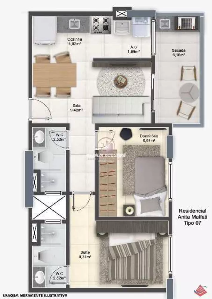 Apartamento, 2 quartos, 54 m² - Foto 6