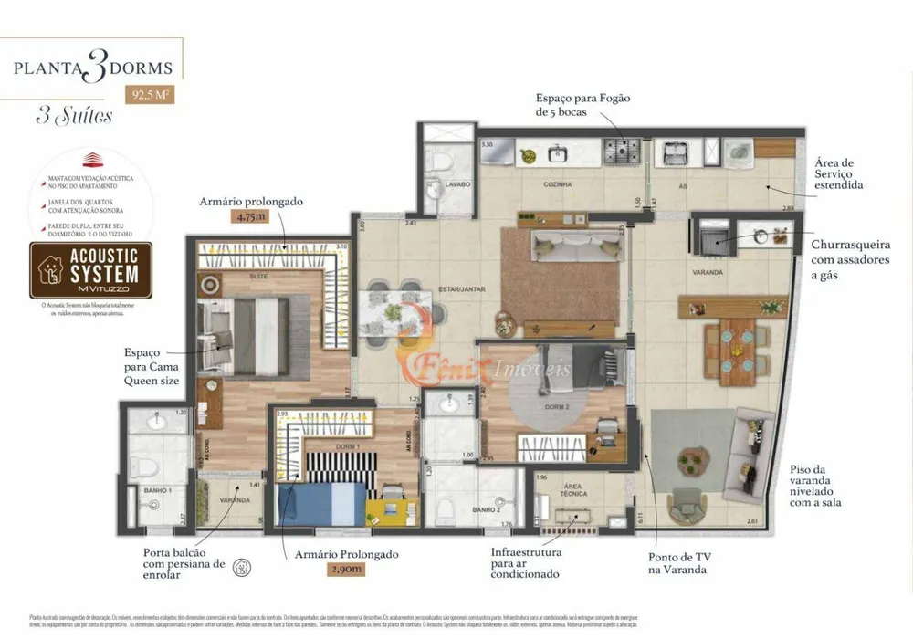 Apartamento, 3 quartos, 92 m² - Foto 2