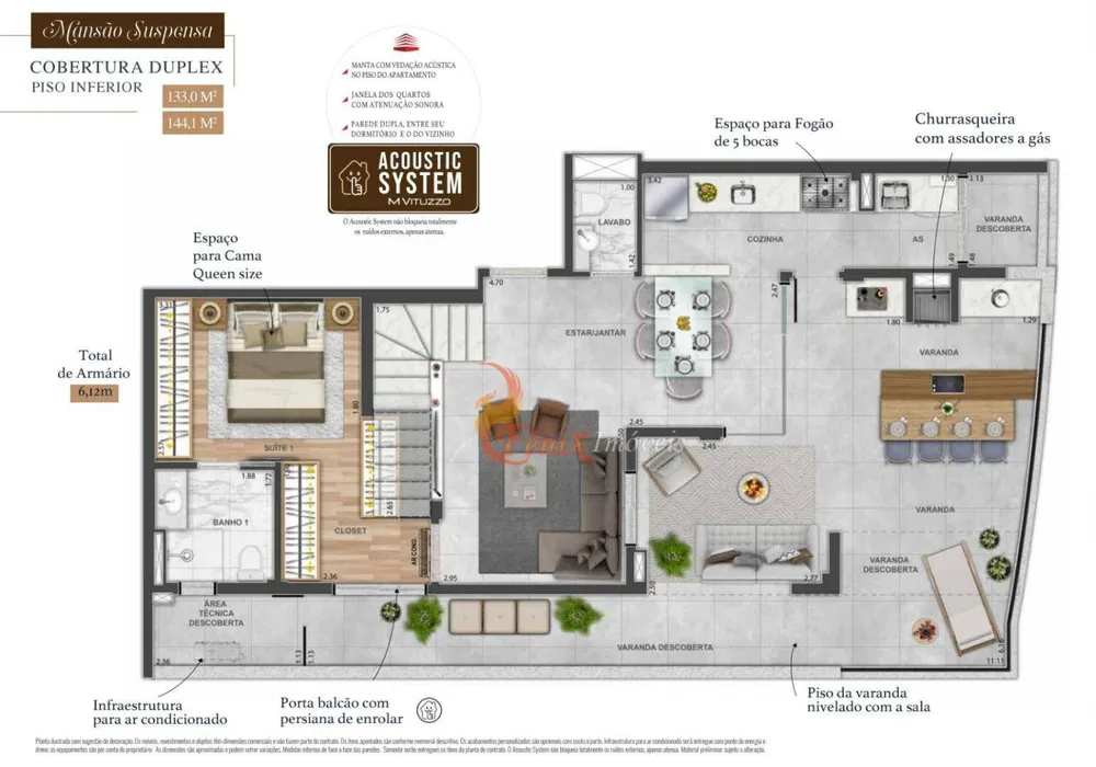 Cobertura, 3 quartos, 144 m² - Foto 4